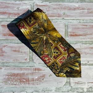 Editions By Van Heusen Gold Retro Pattern Made in USA Neck Tie